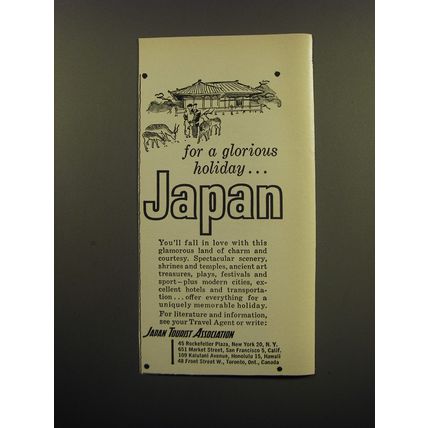 1959 Japan Tourist Association Advertisement - for a glorious holiday.. Japan