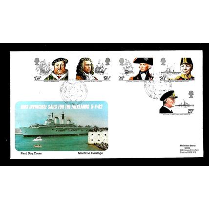 GREAT BRITAIN 1982 MARITIME HERITAGE H/S PORTSMOUTH FIRST DAY COVER#1