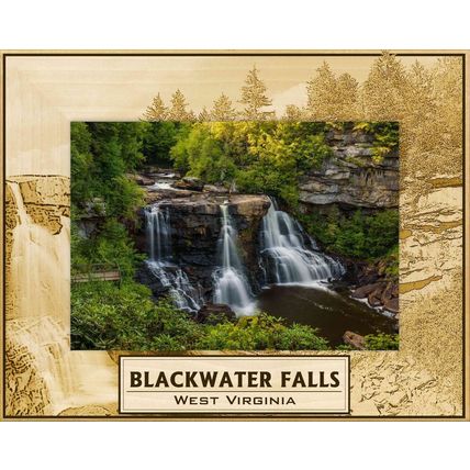 Blackwater Falls State Park WV Laser Engraved Picture Frame Landscape (4 x 6)