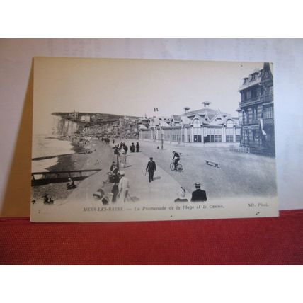 LA PLAGE, MERS-LES-BAINS, SOMME, FRANCE unused antique postcard =