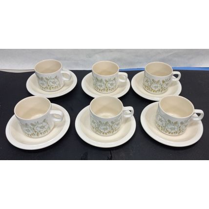 1977 Original Fleur Hornsea Coffee Mugs Cups Saucer Plates Flowers ENGLAND