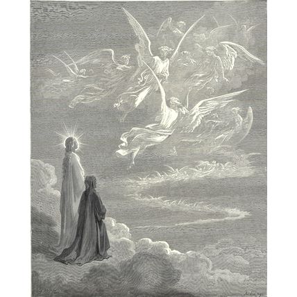 JUSTINIAN 1903 Gustave Doré - Dante Alighieri ANTIQUE ENGRAVING