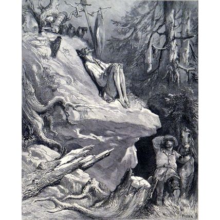 DON QUIXOTE’S MADNESS 1885 Gustave Doré - Cervantes ANTIQUE ENGRAVING