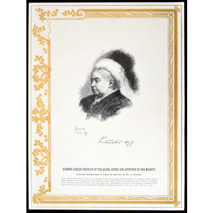 DIAMOND JUBILEE PORTRAIT OF THE QUEEN - VICTORIA Amédée Forestier PRINT
