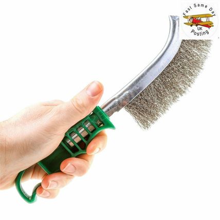 10" Curved Stainless Steel Wire Hand Brush DIY Metal Cleaner Scourer Rust Paint