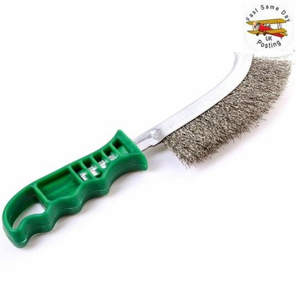 10" Curved Stainless Steel Wire Hand Brush DIY Metal Cleaner Scourer Rust Paint