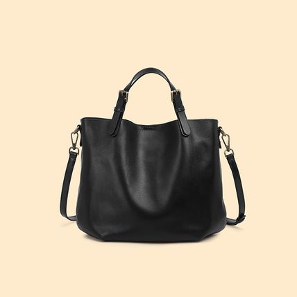 Genuine Leather Women Top Handle Shoulder Purses and Handbags Black