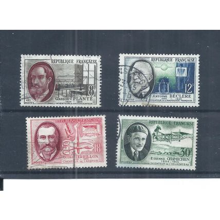 France stamps. 1957 French Inventors used SG 1324 - 1327 (AP210)