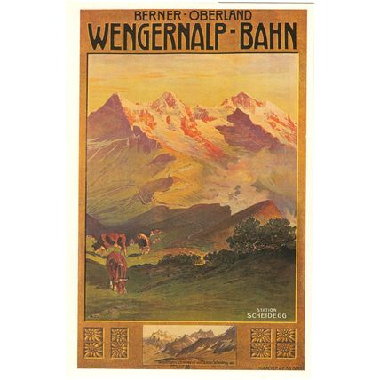 Wengernalp Bahn Railway 1905 Switzerland Poster Postcard