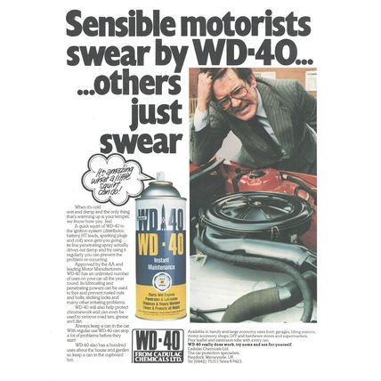 WD-40 CADULAC CHEMICALS LIMITED :- Original Vintage 1981 Magazine Advert