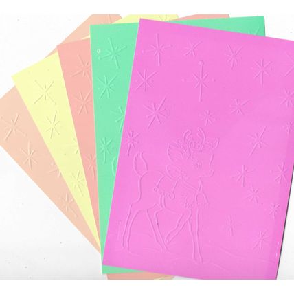 5"x7" Embossed Paper. 10 Sheets. Christmas Reindeer (43). Scrapbooking Crafts