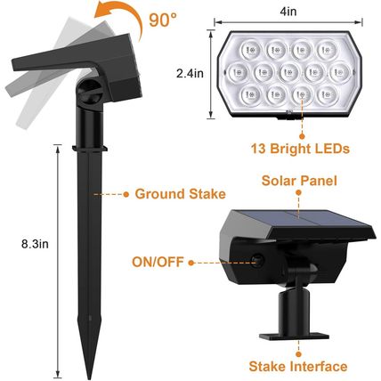 Solar Spot Lights Outdoor Color Changing, [7 Modes/10 Pack] Christmas IP65 Water