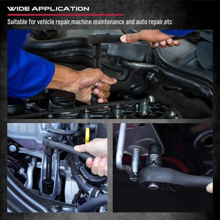 1/2" Drive Socket Wrench Set: 25-Piece SAE & Metric Impact Socket Ratchet Wrench