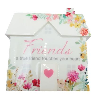 Friends Freestanding Ornament A True Friend Touches Your Heart House Shaped 10CM