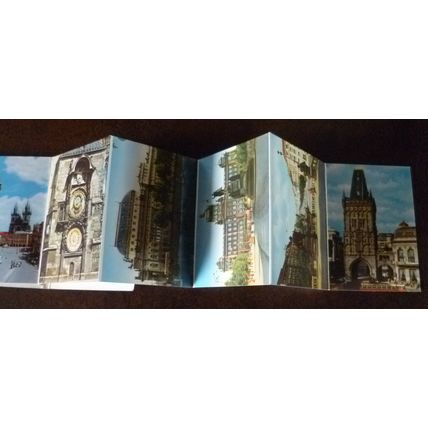Prague Praha 1970s mini souvenir colour booklet Tower Clock Church Theatre