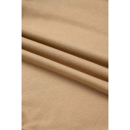 Pale Khaki Solid Patchwork Sleeve Round Neck Sweatshirt