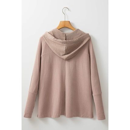 Dark Brown Flap Pocket Patchwork Corded Drawstring Hoodie
