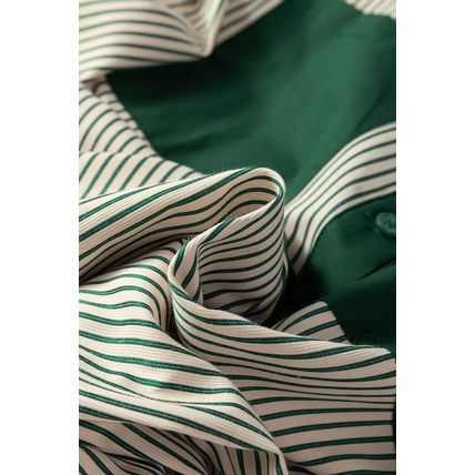 Green Patch Pockets Button Down Short Puff Sleeve Dress