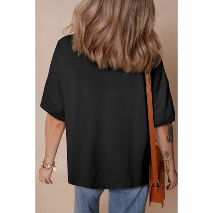 Black Music Lovers Sequined Guitars Dropped Shoulder T Shirt