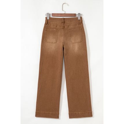 Breen Cropped High Rise Wide Leg Jeans