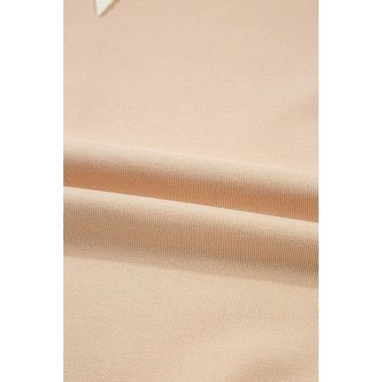 Light French Beige Color Block Textured Patchwork Pullover Sweatshirt