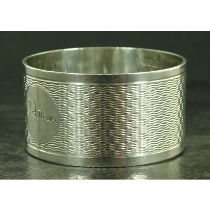 Vintage Solid Sterling Silver Napkin Ring 1971 By J Gloster Ltd 'Sr John'