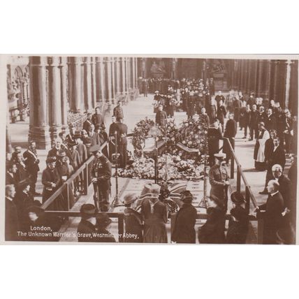 ED 123 UNKNOWN WARRIORS GRAVE, WESTMINSTER ABBEY. RP POSTCARD