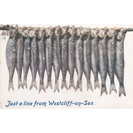 ED 135 JUST A LINE FROM WESTCLIFFE ON SEA . PRINTED POSTCARD.