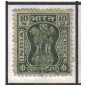 1967 INDIA SERVICE 10P MYRTLE-GREEN F/U SG0204