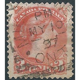 Canada 1878 SG82 3c Dull Red Fine Used ....