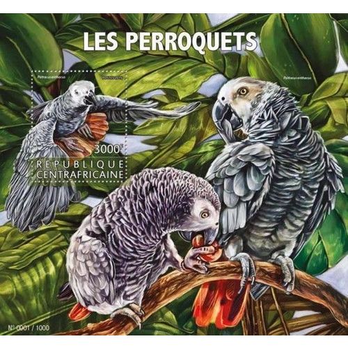 CENTRAL AFRICA 2015 SHEET MNH PARROTS PERROQUETS PAPAGEIEN PAPPAGALLI BIRDS 5A