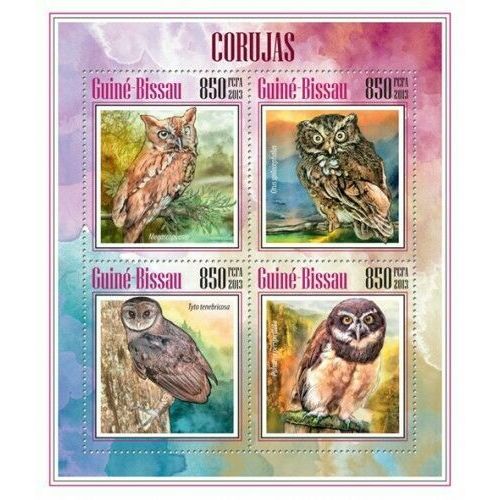 GUINE BISSAU 2013 SHEET MNH OWLS HIBOUX EULEN BUHOS CORUJAS BIRDS AVES 6