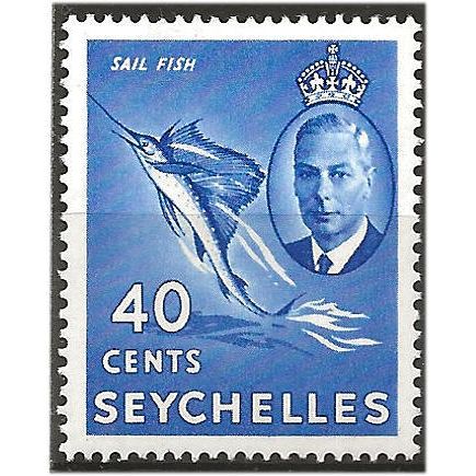 Seychelles 1952 SG165 40c Ultramarine Mounted Mint . ..