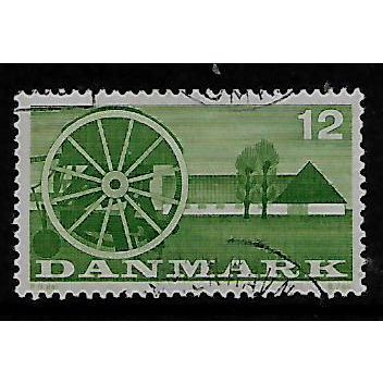 DENMARK 1960 1st DANISH FOOD FAIR 12 ORE GREEN SOWING MACHINE SG 421 FINE USED