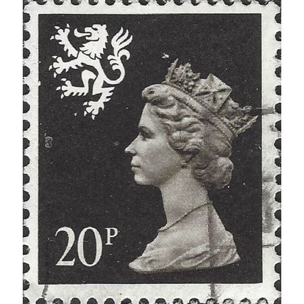 SCOTLAND, Queen Elizabeth II, Machin, black 1989, 20p, #3