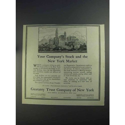 1925 Guaranty Trust Company of New York Ad - Stock
