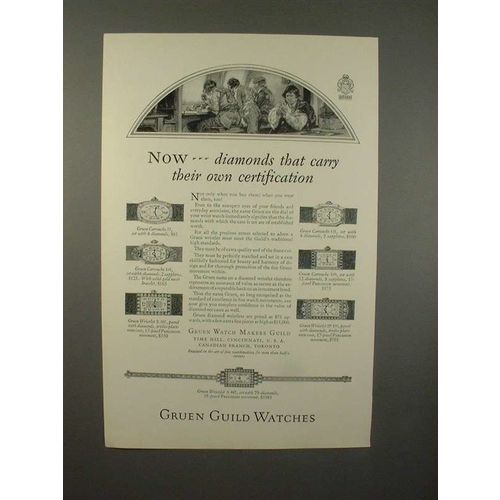 1926 Gruen Watch Ad - Cartouche, Wristlet E107, A 847