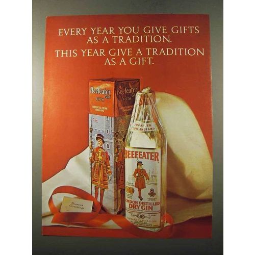 1972 Beefeater Gin Ad - Every Year You Give Gifts