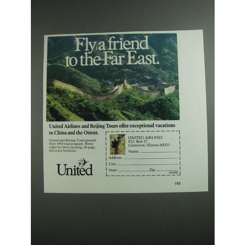 1984 United Airlines Ad - Fly a Friend to the Far East