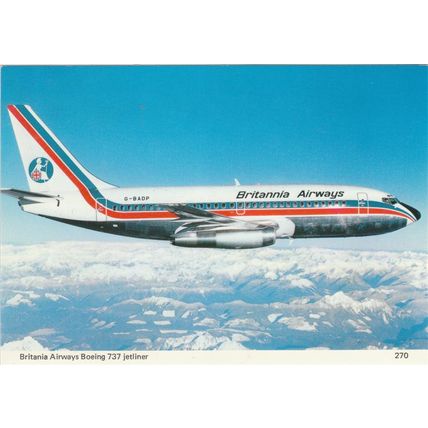 Britannia Airways Boeing B737 Aircraft Postcard (A19779)