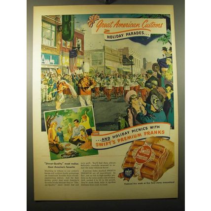 1950 Swift's Premium Franks Ad - Great American Customs Holiday Parades
