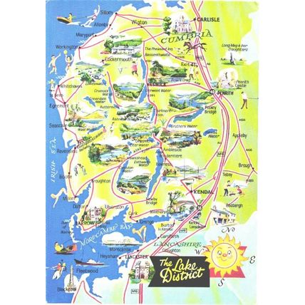 United Kingdom; land map; Wales the Lake District