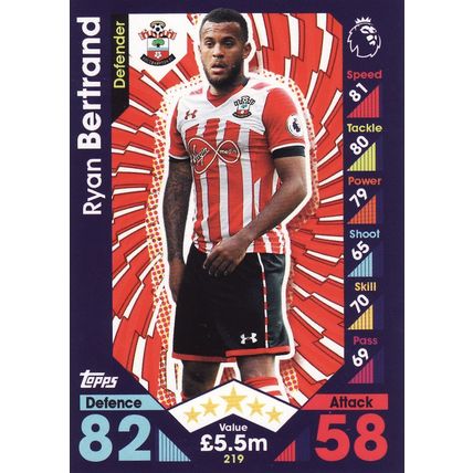Match Attax 2016/2017 219 Ryan Bertrand Southampton