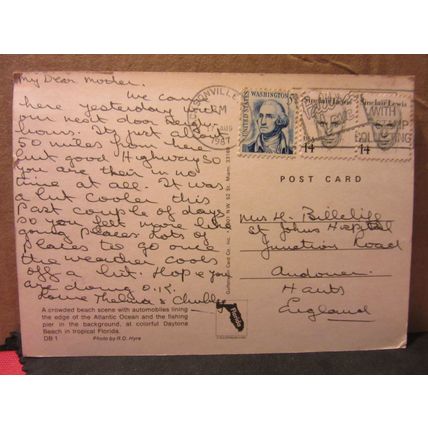 BIKINI GIRLS, DAYTONA BEACH, FLORIDA, USA used postcard 1987 pm =