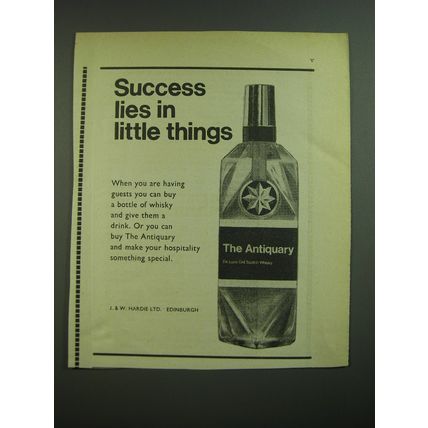 1968 The Antiquary Scotch Ad - Success lies in little things