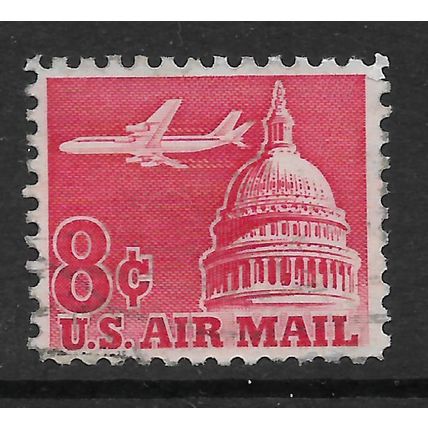 USA 1962 AIR 8c RED CAPITOL WASHINGTON DC DOUGLAS DC-8 SG A1210 FINE USED