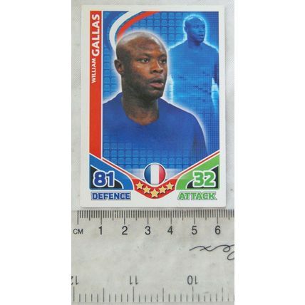 2010 Topps Match Attax World Cup Trading Card - France, William Gallas