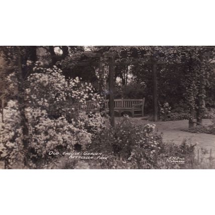 Garden Bench at Battersea Old Park Real Photo Postcard