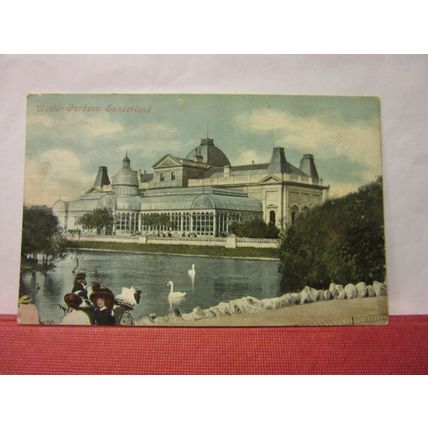 WINTER GARDENS, SUNDERLAND, County Durham unused antique postcard Valentine =