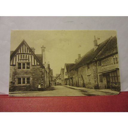 CHURCH STREET, LACOCK. WILTSHIRE unused antique postcard by C J Butler (a) =